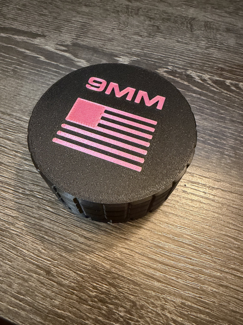 9mm ammo holder pink flag closed view