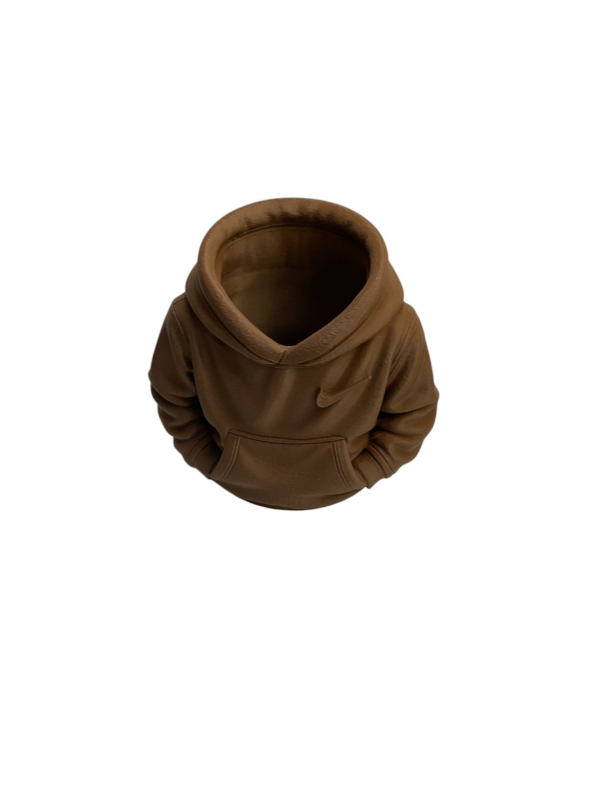 Brown 3D printed hoodie pen holder