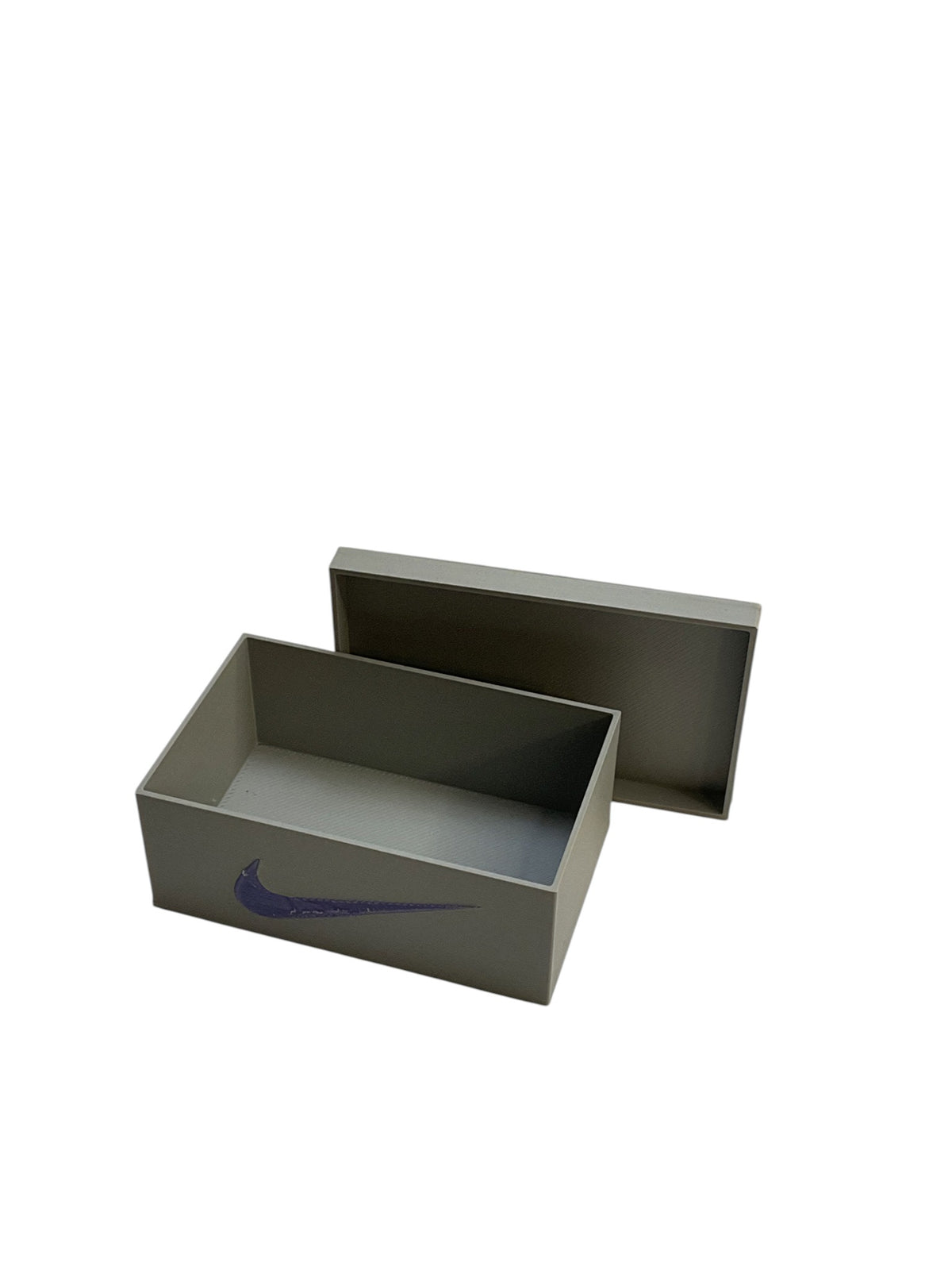 Open gray 3D printed storage box