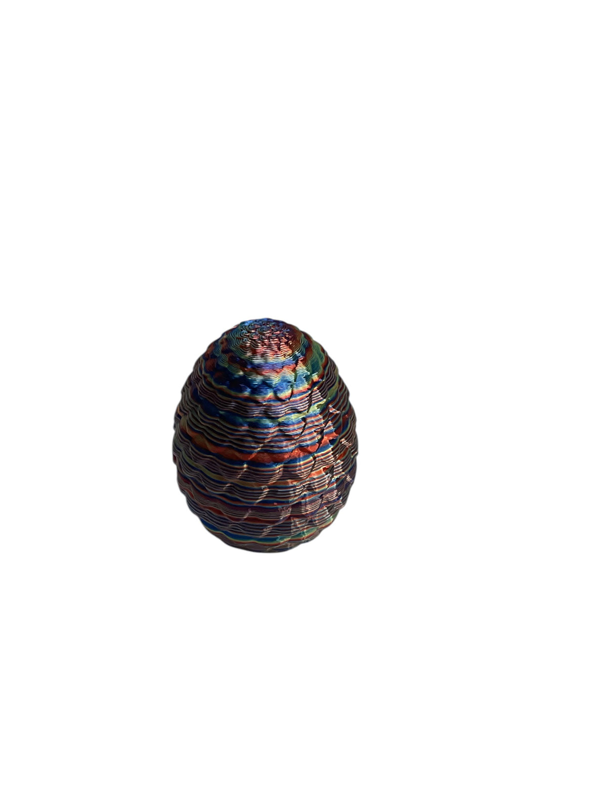 Multicolor 3D printed egg-shaped container