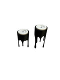 Pair of black 3D printed dripping candle holders