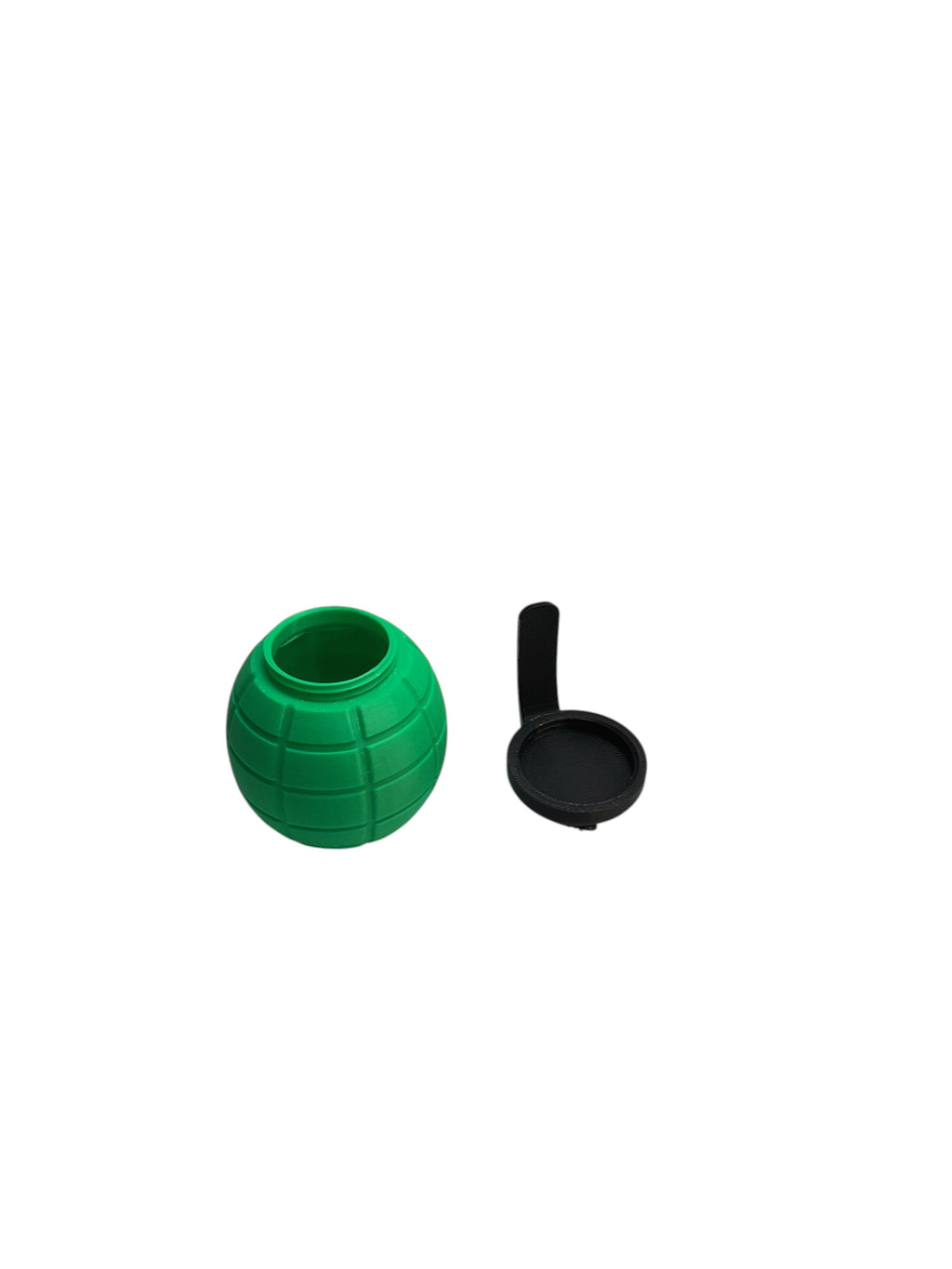 Open green 3D printed spherical container
