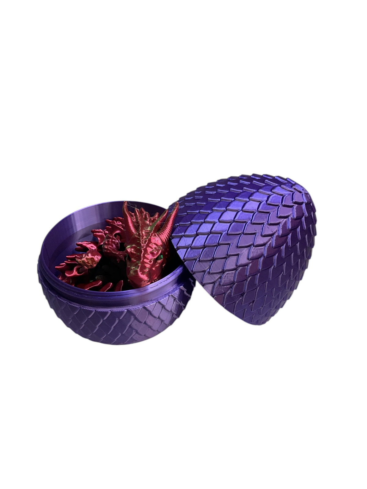 Open purple dragon scale egg container