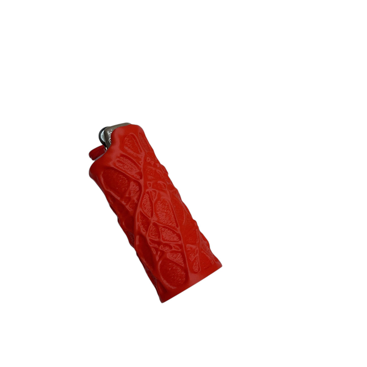 Red textured 3D printed lighter holder