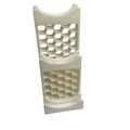 White 3D printed two-tier coin display stand with honeycomb back