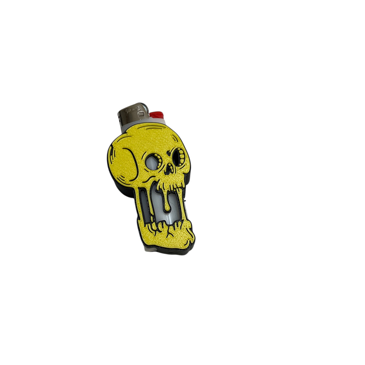 Yellow skull 3D printed lighter holder